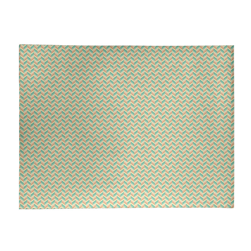 Tapis à chevrons vert/kaki area, Rectangle 9 pi x 12 pi