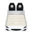 Lit plateforme de voiture de course simple équipé de DEL avec centre de table confortable et confortable en blanc, sécuritaire et élégant-631172175