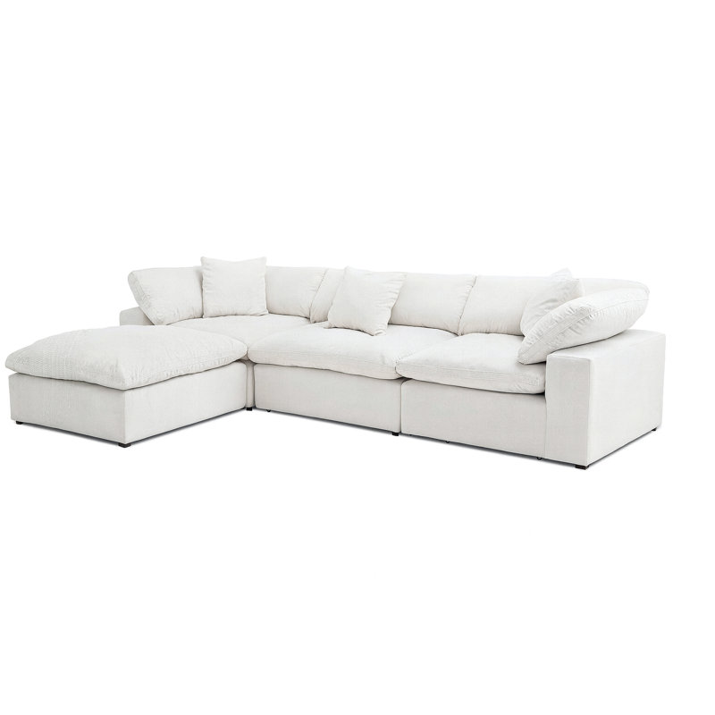 Canapé modulaire 4 pièces Dhevansh, Accoudoir à gauche (vu de face)