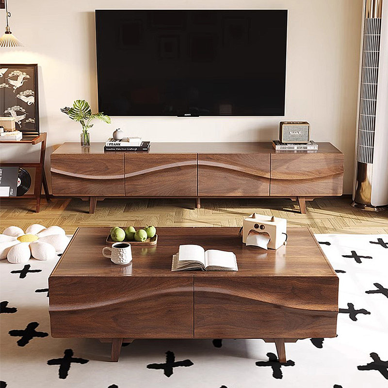 Meuble télé rétro avec rangement simple
