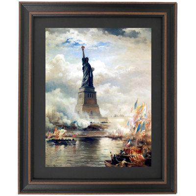 Unveiling the of Statute of Liberty by Edward Moran | Framed Print