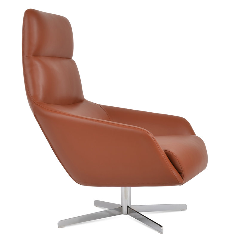 Fauteuil pivotant BRC 4 Star, Similicuir gris pâle, Acier Inoxydable