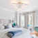 Indoor Dimmable LED Semi-Flush Mount Ceiling Light Fixture with Creative Flower Lampshape