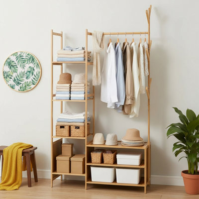 Solid Wood Freestanding 1 - Hook Clothing Rack