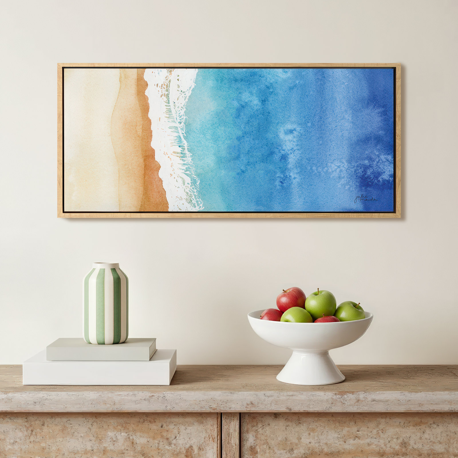 Ocean Wake Painting by Julie Maida, 18" H x 40" W x 1.6" D
