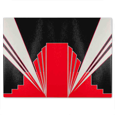 Art Deco Building Glass Chopping Board