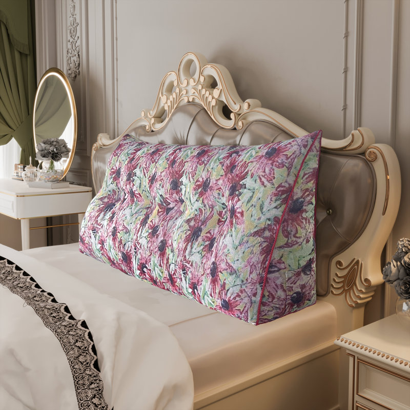 Coussin de lecture confortable, Couleur unie, Lit double, Rose