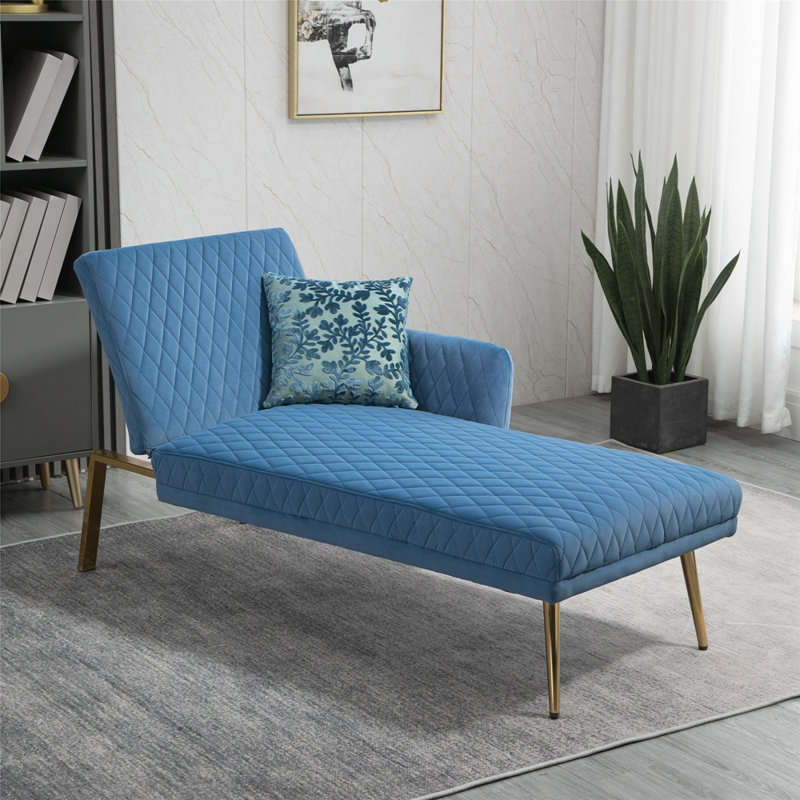 Chaise longue rembourrée Kix, 100 % polyester bleu