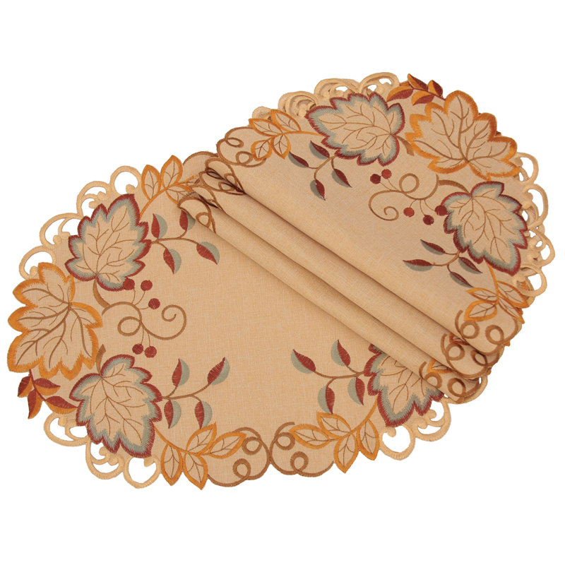 Wein Polyester Embroidered Oval Placemat