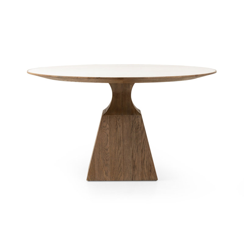 Kani Glennon Dining Table-Black, Honed White Marble/Smoked Black