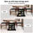 Black Dining Table For 4 To 6, Modern Kitchen Dining Room Table With 3-tier Storage Shelf And Acrylic Door Cabinet, Rectangular Wooden Dinner Tables For Home Kitchen Living Room-365516646-365516645-365516632