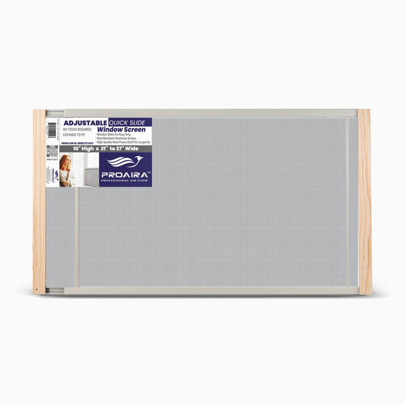 Adjustable Steel Window Screen, 10" H x 37" W