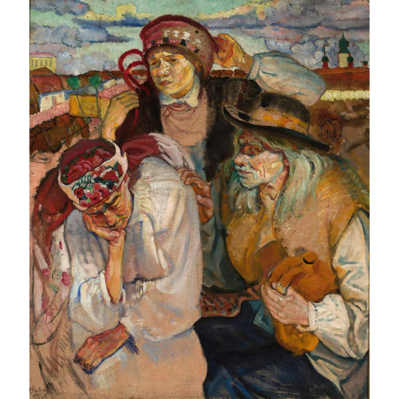 «Study of Peasants» par Fryderyk Pautsch - Art mural sur toile tendue avec châssis, H 24 po x l 17 po