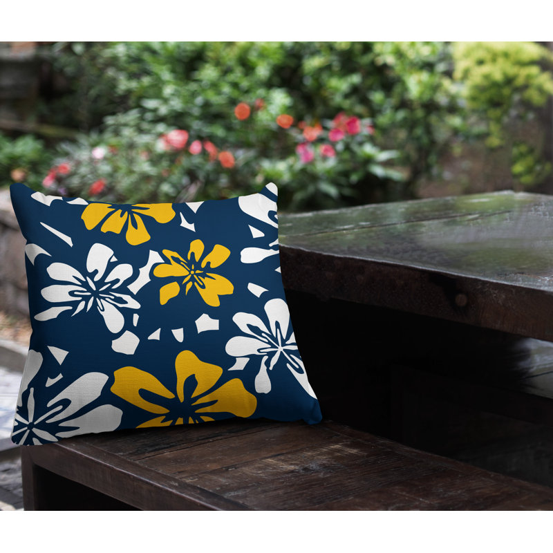 Floral Outdoor Reversible Throw Pillow, 17H" x 17W", 15H" x 15W"