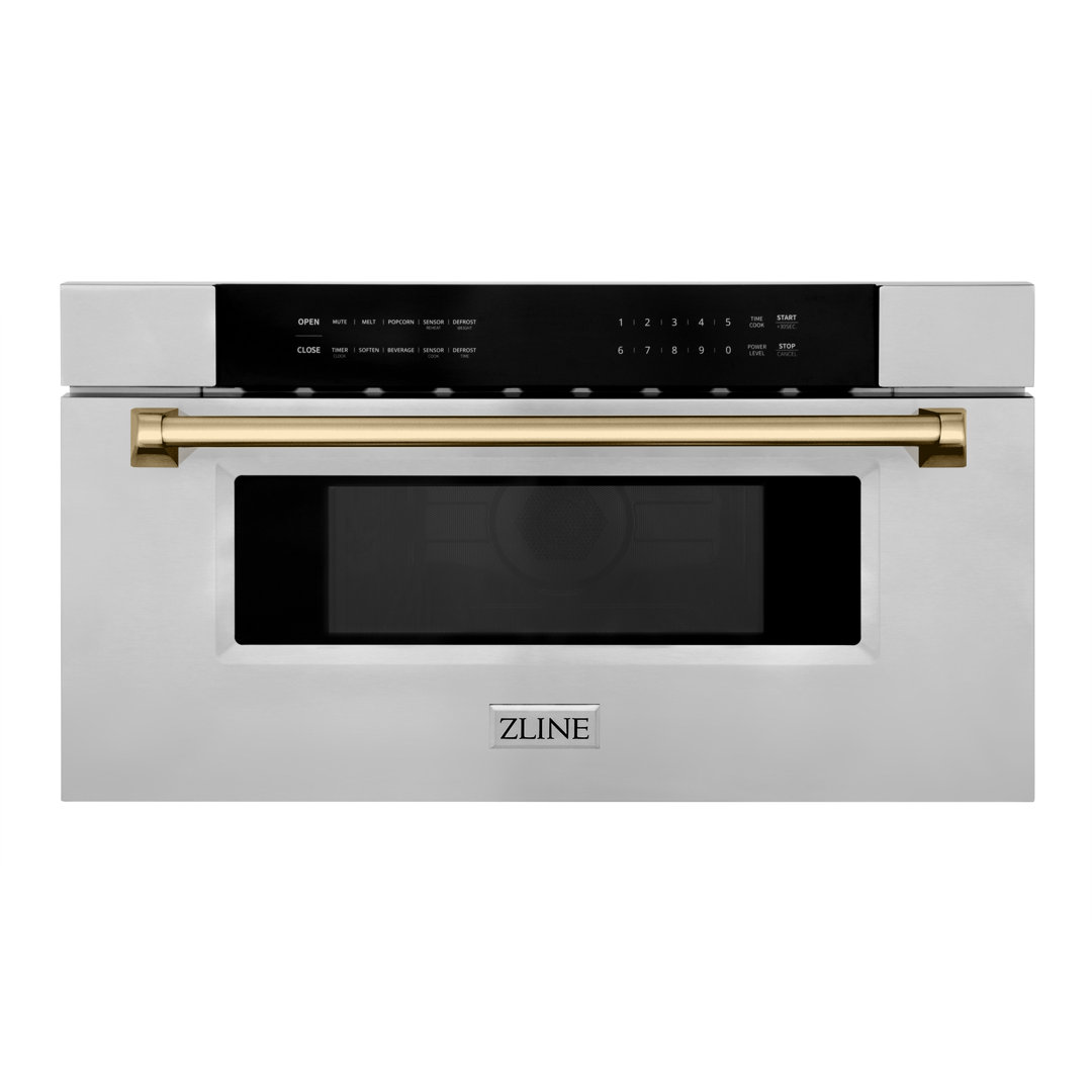 ZLINE Autograph Edition 30 in. 1.2 cu. ft. Built-In Microwave Drawer in Stainless Steel ZLINE Accent 