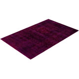 Overdyed One-of-a-Kind 4' 0" X 6' 0" Hand Knotted Area Rug