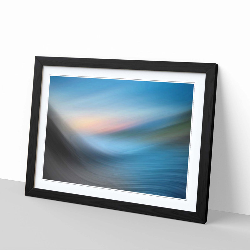 Blue Abstract 12 Framed - Framed Print, Black