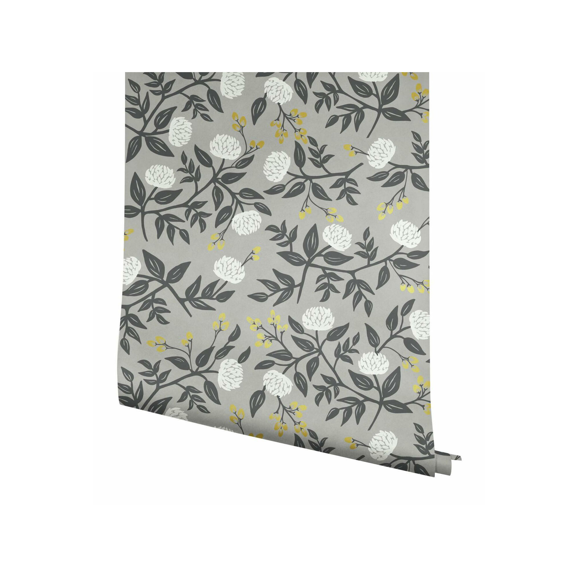 Rifle Paper Co. Peonies 27' x 27" Wallpaper, Gray
