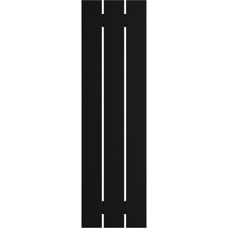 Volets en PVC True Fit à trois planches espacées, Noir, H 58 po x l 17,125 po x P 0,625 po