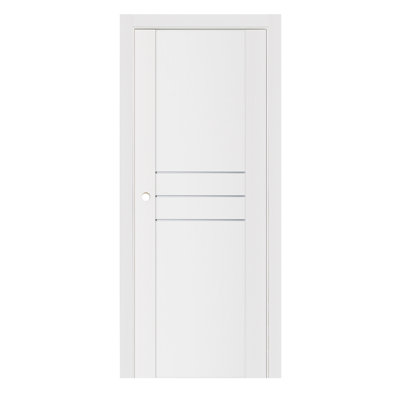 Porte intérieure moderne laminée blanc doux Stile 005