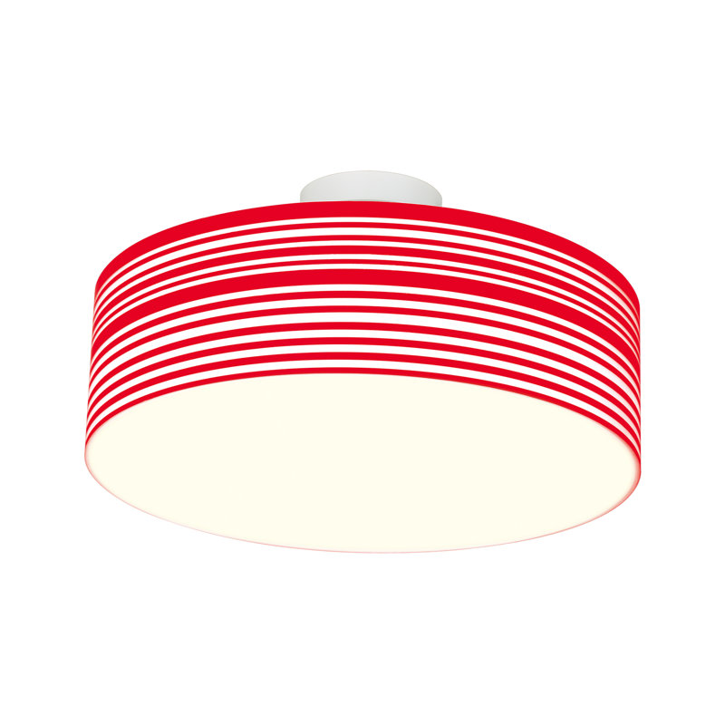 Plafonnier semi-encastré 1 lumière DEL Ara-Oluwa, H 7,45 po x l 17,72 po x P 17,72 po, Rouge