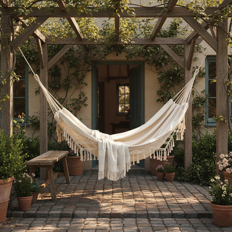 Elegant Tassel Double Hammock - Indoor/Outdoor Comfort
