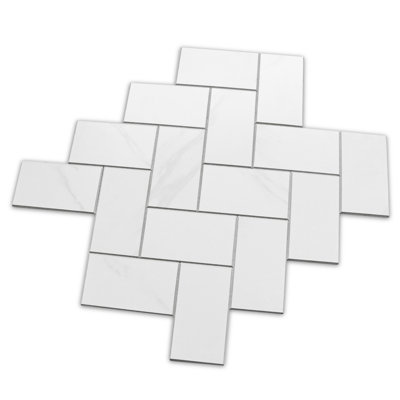 3.35'' W x 1.88'' L Engineered Stone Peel and Stick Mosaic Tile