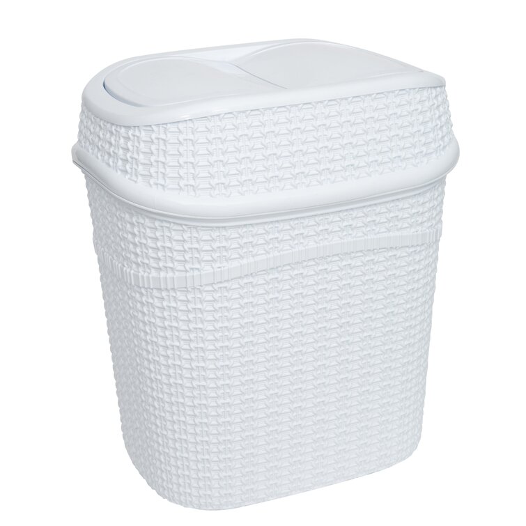 Bath Bliss 2.5 Gallons Plastic Swing Top Trash Can