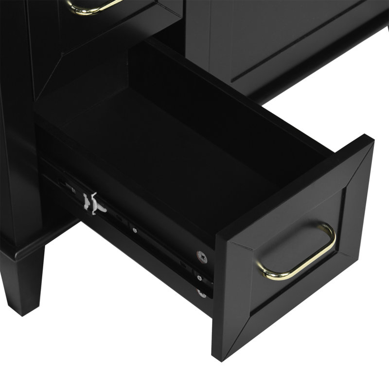 30-Inch Bathroom Vanity With Ceramic Sink, Adjustable Shelf, Soft Close Door, And Three Soft Close Drawers For Elegant Storage