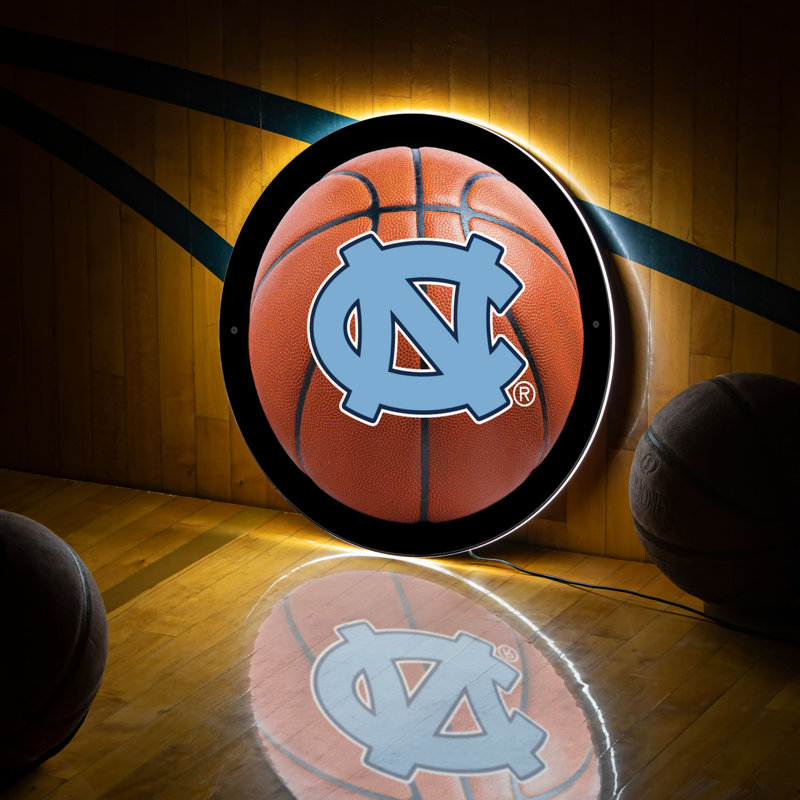 Décoration murale DEL, petites rondes, UNC, basketball