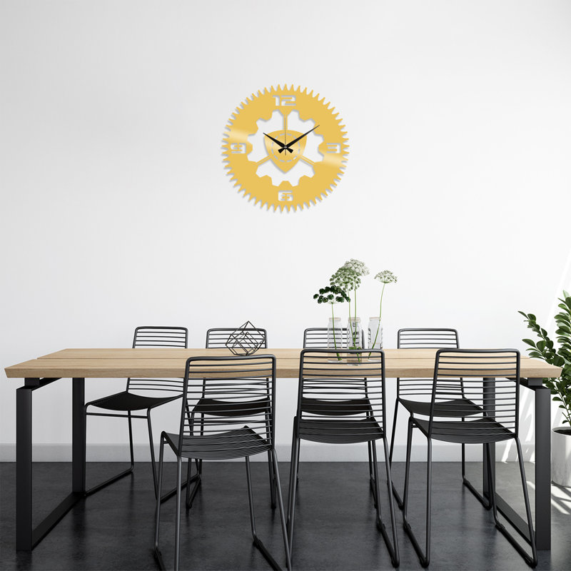 Metal Wall Clock, Gold/Black