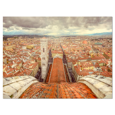 Florence View from Duomo Cathedral Cityscape Photographic Print on Wrapped Canvas