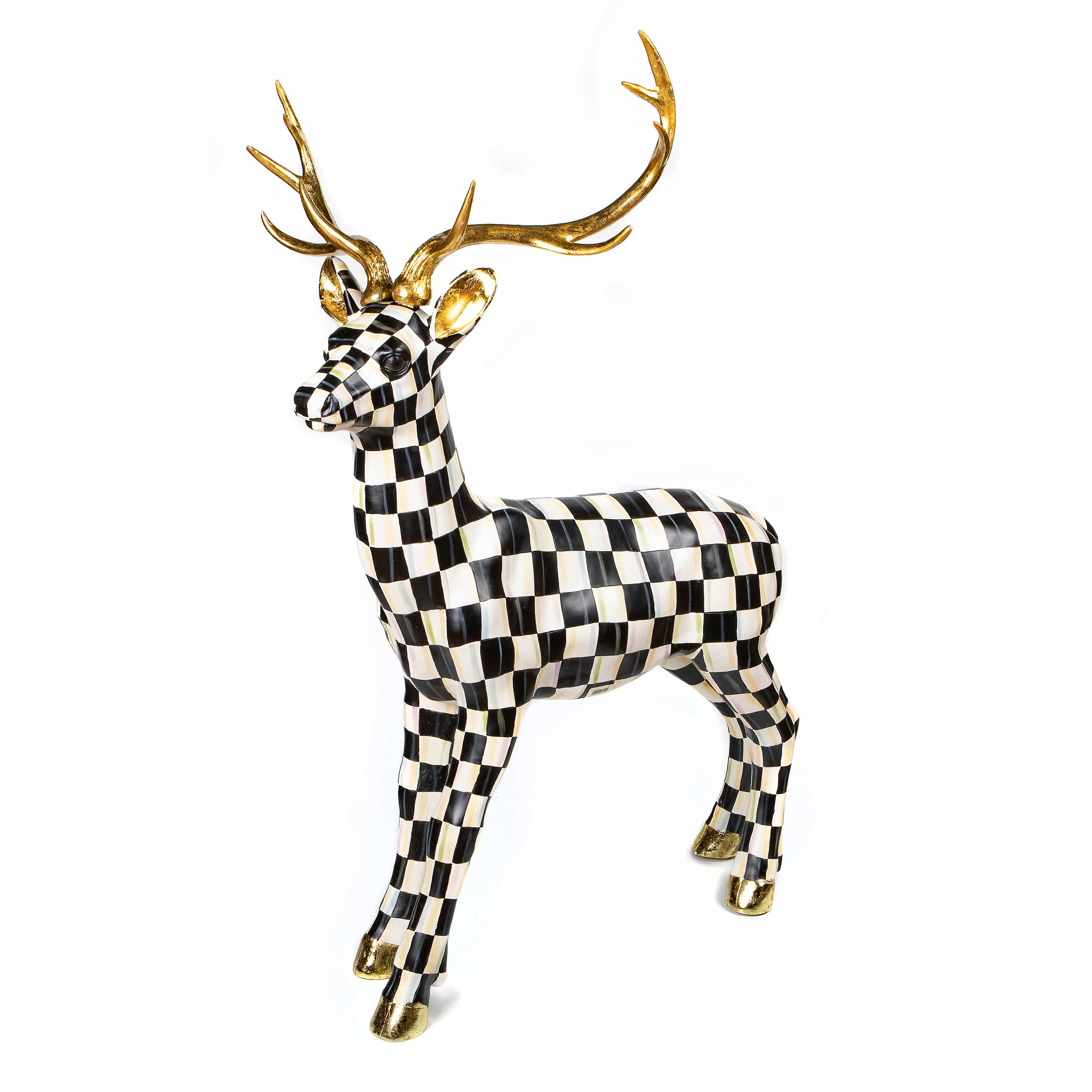 MacKenzie-Childs Courtly Check® Outdoor Standing Deer | Wayfair