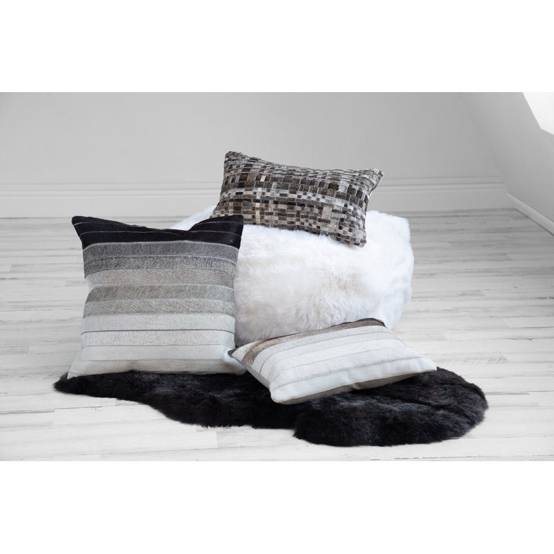  Coussin Cowhide, Gris foncé