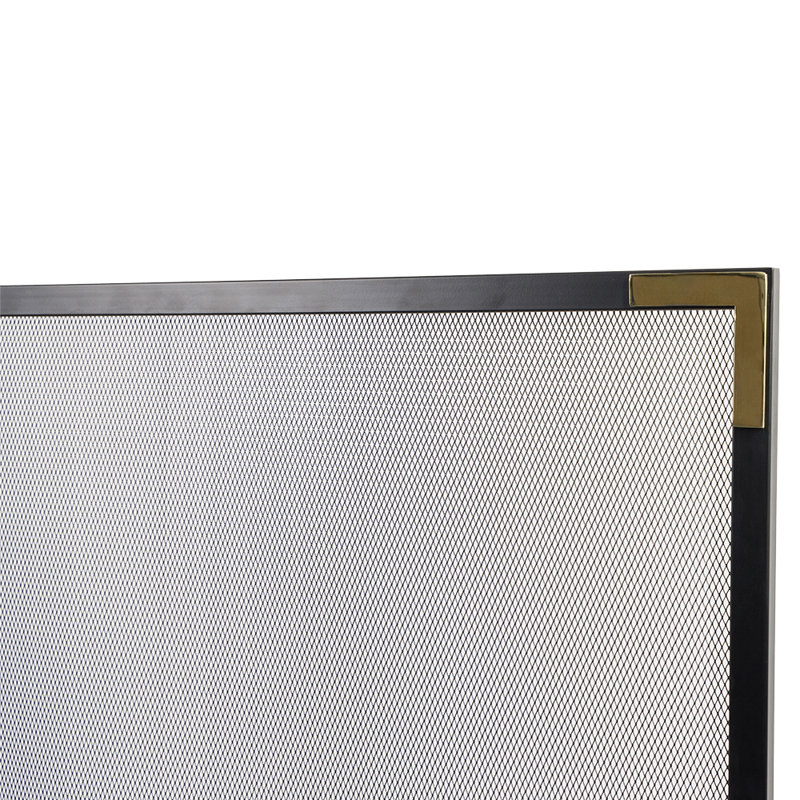 Modern Ember Cecilia Mesh Fireplace Screen with Durable Single Panel, Steel Frame