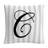 ABC Striped Ornate Letter Decorative Striped Throw Pillow-622176145