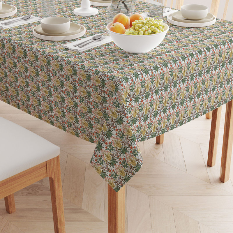 Rectangular Tablecloth, 100% Cotton, Floral 109, 120" x 52"