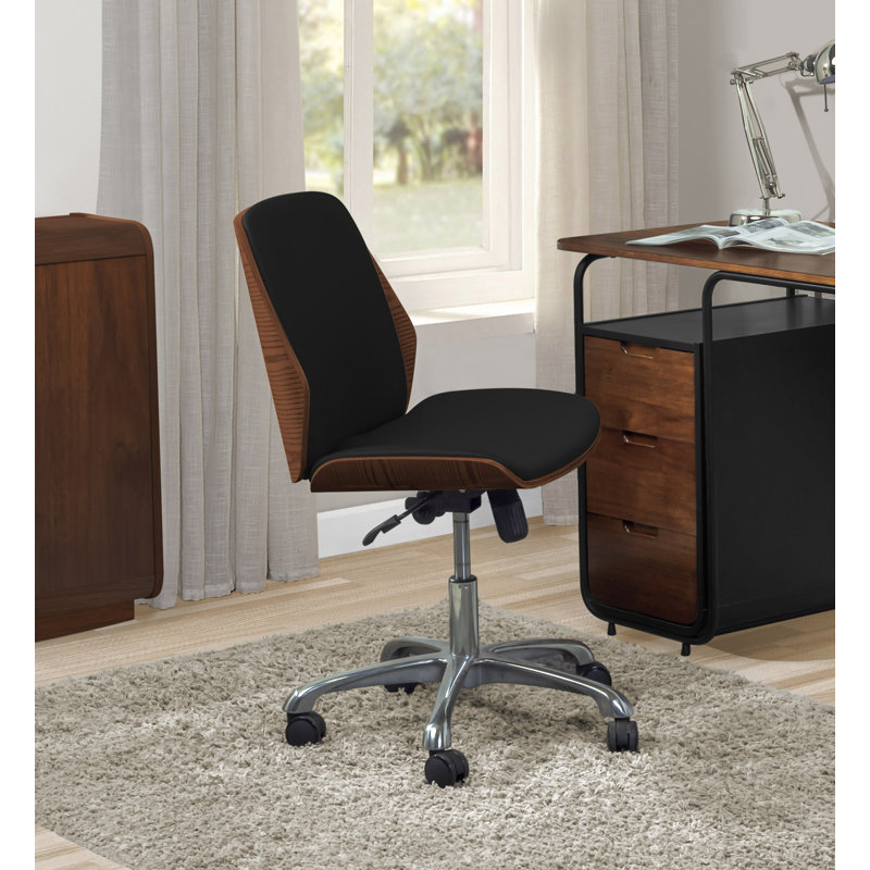 Camare Desk Chair, Walnut/Black