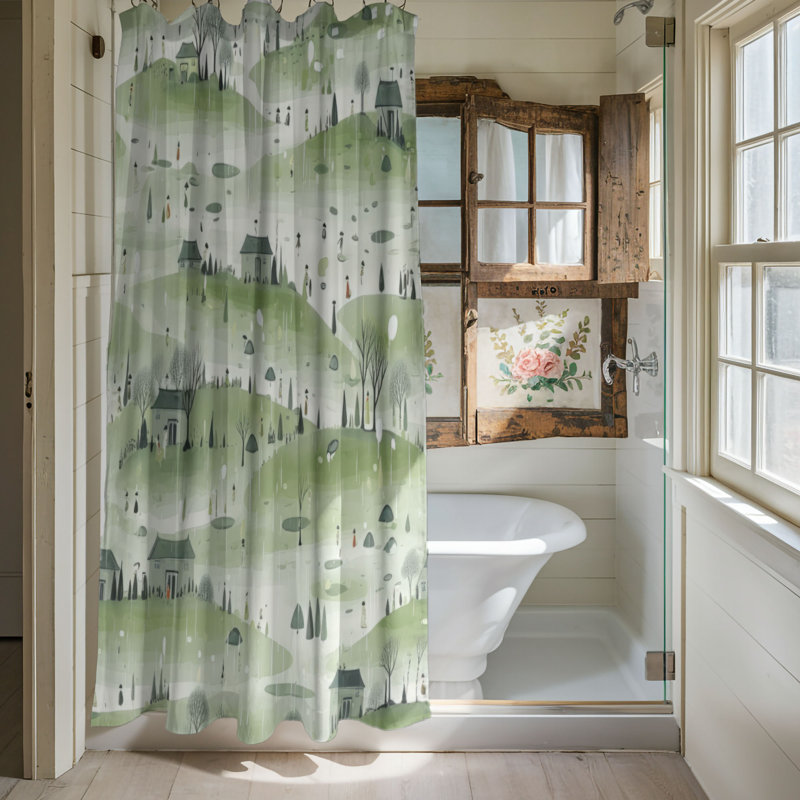 Rainy Sanctuary - Premium Shower Curtain, 74"H x 71"W