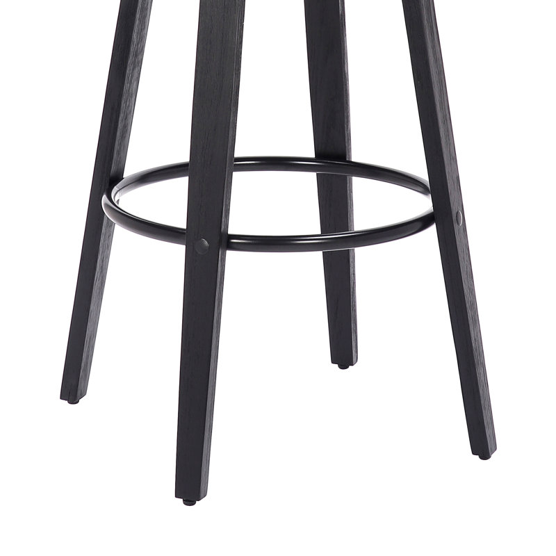 Space-saving Swivel Bar Stool, Gray Upholstered, Mid-century Modern Kitchen