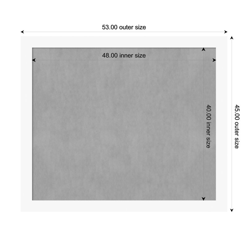 Tableau magnétique de base blanc encadré, H 45 po x l 53 po