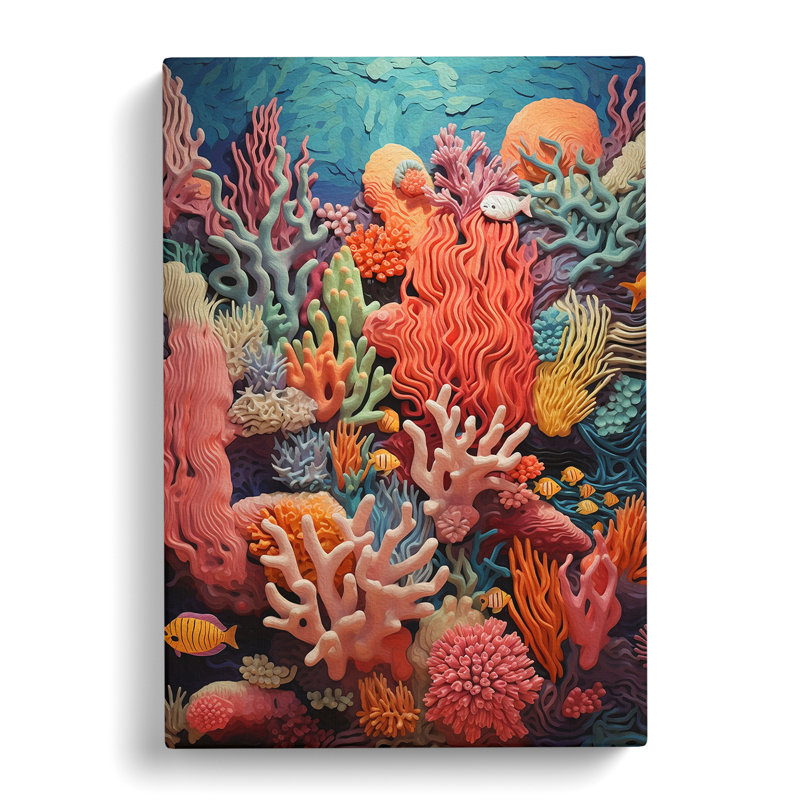 Coral Orphism - No Frame Print, 76cm H x 50cm W x 3cm D