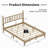 Queen Size Wood Platform Bed With Gourd Shaped Headboard,Retro Style Platform Bed With Wooden Slat Support-1925518785