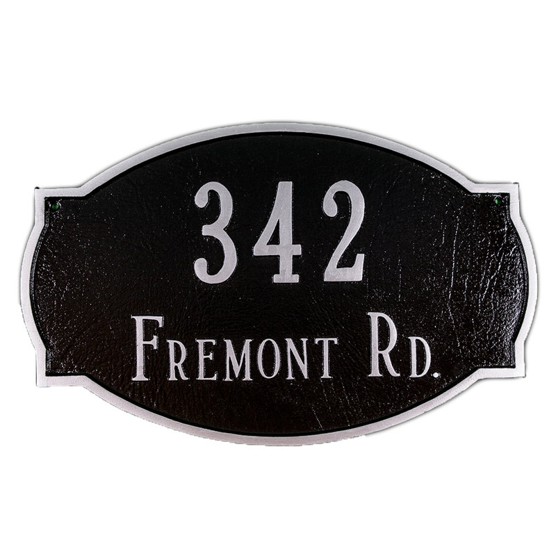Enseigne d’adresse pour pelouse sur 1 ligne Estate, Bronze vieilli / doré
