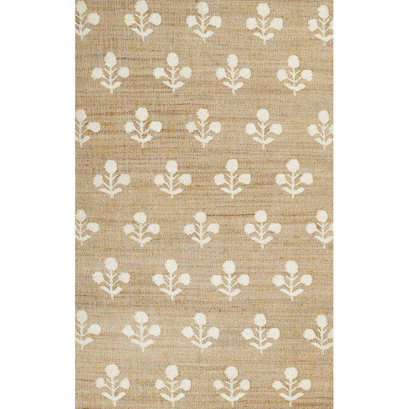Erin Gates by Momeni Orchard Bloom Natural Hand Woven Wool and Jute Area Rug, Rectangle 8' x 10'