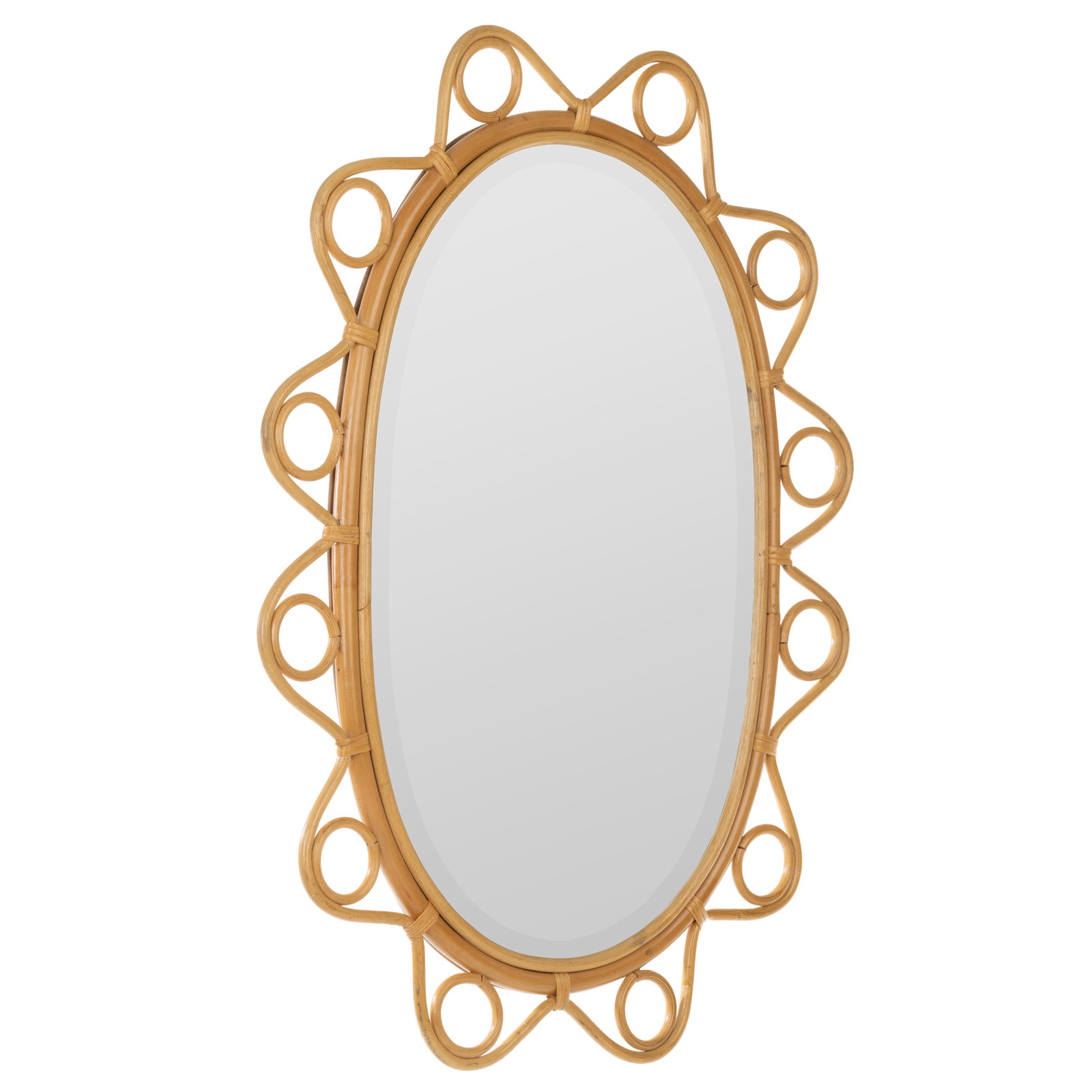 Bamboo / Rattan Scalloped Mirror