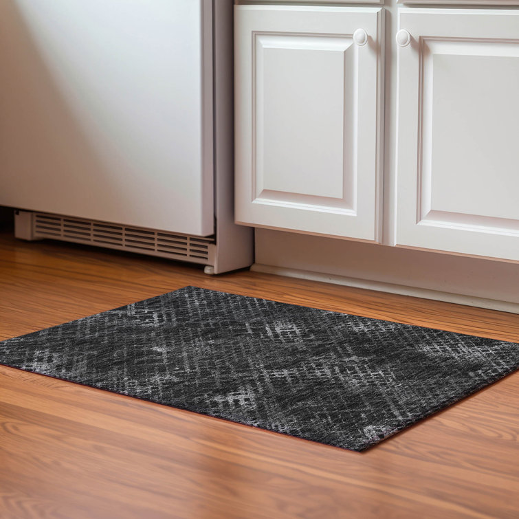 Premium Machine Washable Prisco Charcoal Rug
