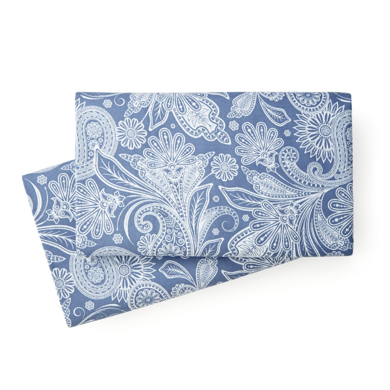 Paisley Perfect Paisley Microfiber Pillowcase, Blue/White, Standard / Queen Pillowcase