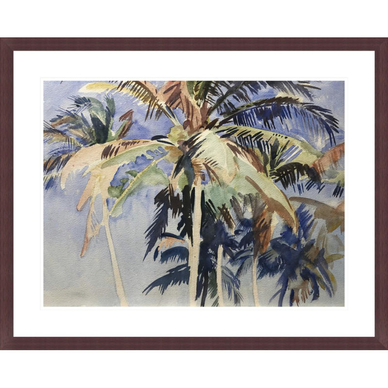 «Palms Against the Sky» par John Singer Sargent, impression giclée sur cadre, H 23,5 po x l 29,17 po