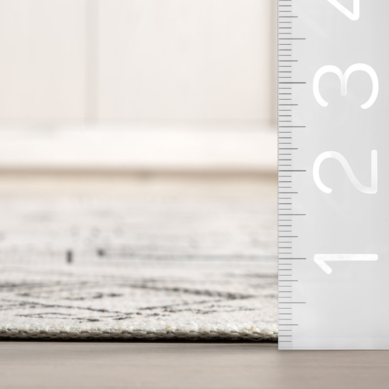 Malena SpinClean Tribal Bordered Machine Washable Area Rug, Rectangle 4' x 6'